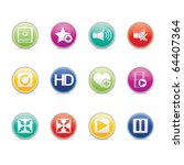Media Player icon set 15 - Colored Buttons Series.  Vector EPS8 format, easy to edit.
