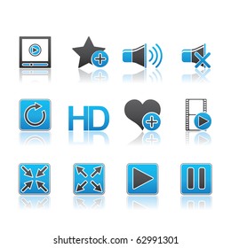 Media Player icon set 15 - Blue Series.  Vector EPS 8 format, easy to edit.