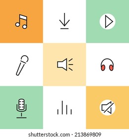 Media player icon set