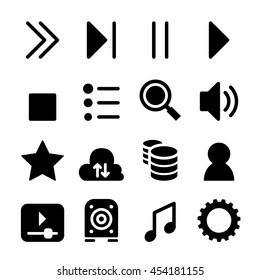 Media player icon set