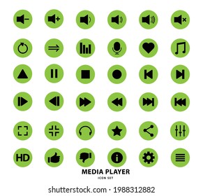 Media player icon set for designers in the design of all kinds of works. Beautiful and modern icon which can be used in many purposes Eps10 vector.