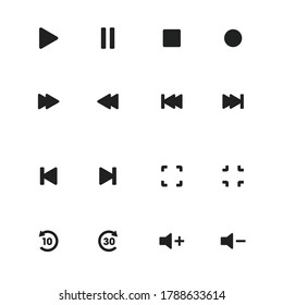 Media Player Icon Set. Vector icons for Music and Video Live streaming, Podcasts and Video casts.