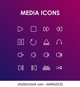 Media Player Icon Set Vector Design Modern.