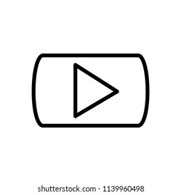 Media Player Icon. Simple outline stroke design. Isolate on white background. Line vector.