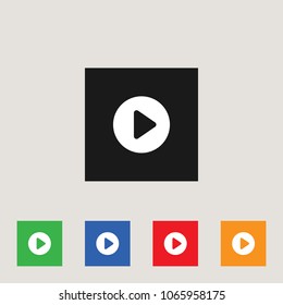 Media player icon, stock vector illustration, EPS10.