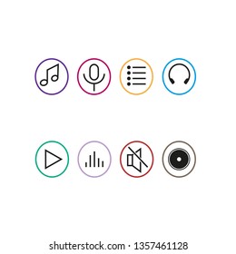 media player icon, player icon, symbol set, flat design best media player illustration. eps10
