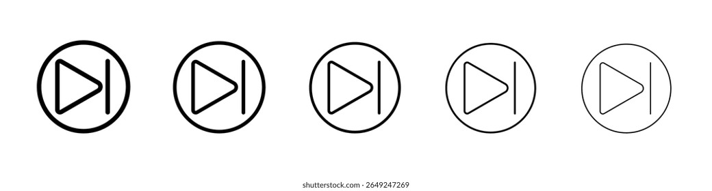 Media player icon thin line outline set or collection
