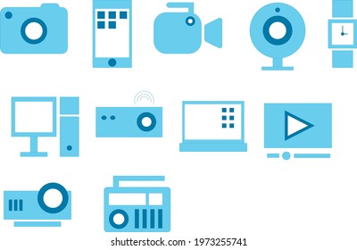 media player icon with three colors