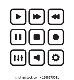 media player icon in trendy flat style 