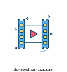 media player icon vector design