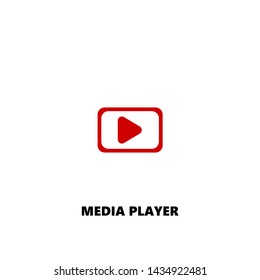media player icon. media player vector design. sign design. red color