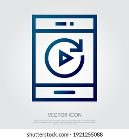Vector de icono del reproductor de medios. Ilustración vectorial Eps10.