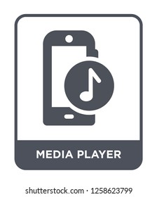 media player icon vector on white background, media player trendy filled icons from Mobile app collection, media player simple element illustration