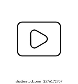 Media player icon vector outline logo sign