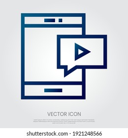 Media player icon vector. Smartphone symbol. Eps10 vector illustration. 