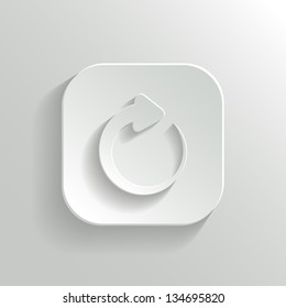 Media player icon - vector white app button with shadow
