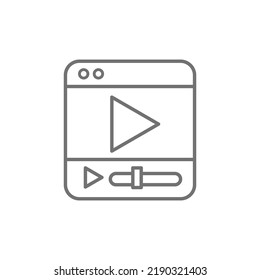 Icono del reproductor de medios, icono del reproductor de vídeo. Ilustración del vector EPS 10.