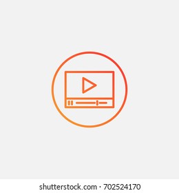 Media player icon.gradient illustration isolated vector sign symbol