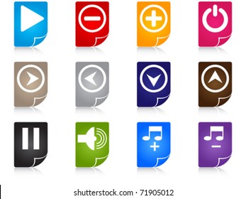iconos del reproductor de medios