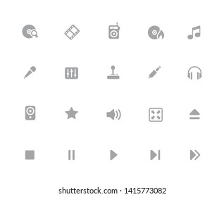 Media Player Icons // 32 pixels Icons White Background - Vector icons designed to work in a 32 pixel grid at ten percent.