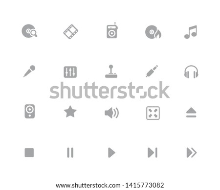 Media Player Icons // 32 pixels Icons White Background - Vector icons designed to work in a 32 pixel grid at ten percent.