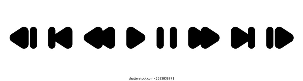Media player icons collection. Video player icons. Cinema icon.