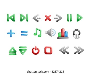 Media Player Icons for Music and Video