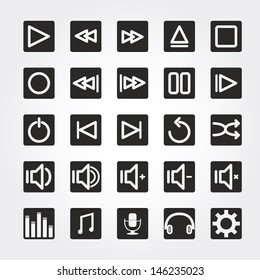 Media player icons set