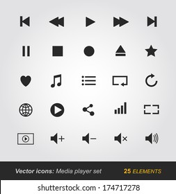 Media Player Icons Set