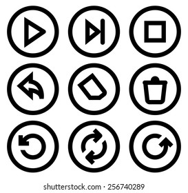 Media player icons set