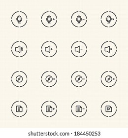 Media Player Icons Set. Line Icon