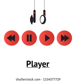 Media Player Icons Set. Multimedia. Isolated. Vector Illustration