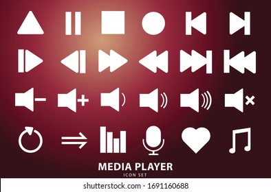 Media Player Icons Set. Multimedia. Vector Illustration