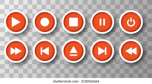 Media player icons set play pause stop record forward rewind buttons collection app on transparent background video communication audio conference webinar mobile device - Powered by Shutterstock - Get 15% off with code: PIKWIZARD15