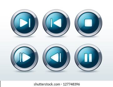 Media player icons set vector illustration