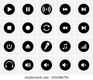 Media Player Icons set. Vector for design