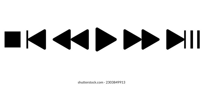 Iconos del reproductor multimedia. Vector para diseño