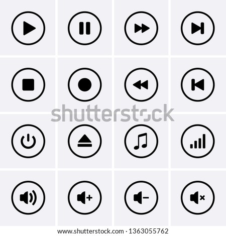 Media Player Icons set. Vector for design