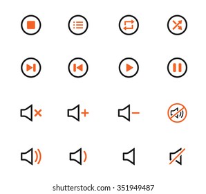 Media player icons and symbols