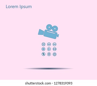 Media player icons vector