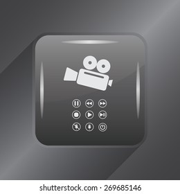 Media player icons vector