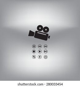 Media player icons vector