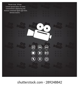 Media player icons vector