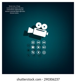 Media player icons vector