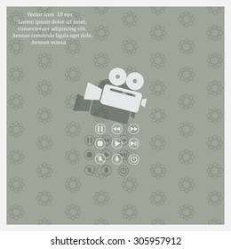 Media player icons vector