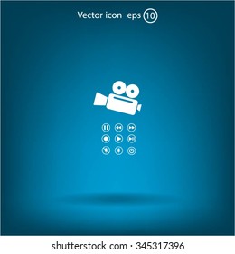 Media player icons vector