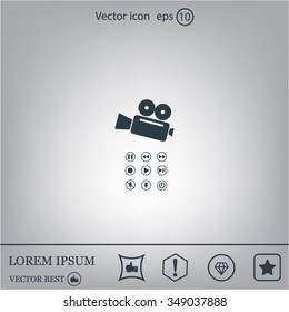 Media player icons vector