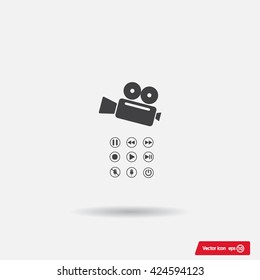 Media player icons vector