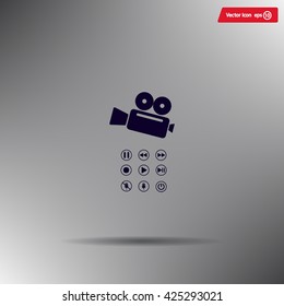 Media player icons vector