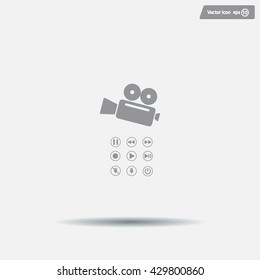 Media player icons vector